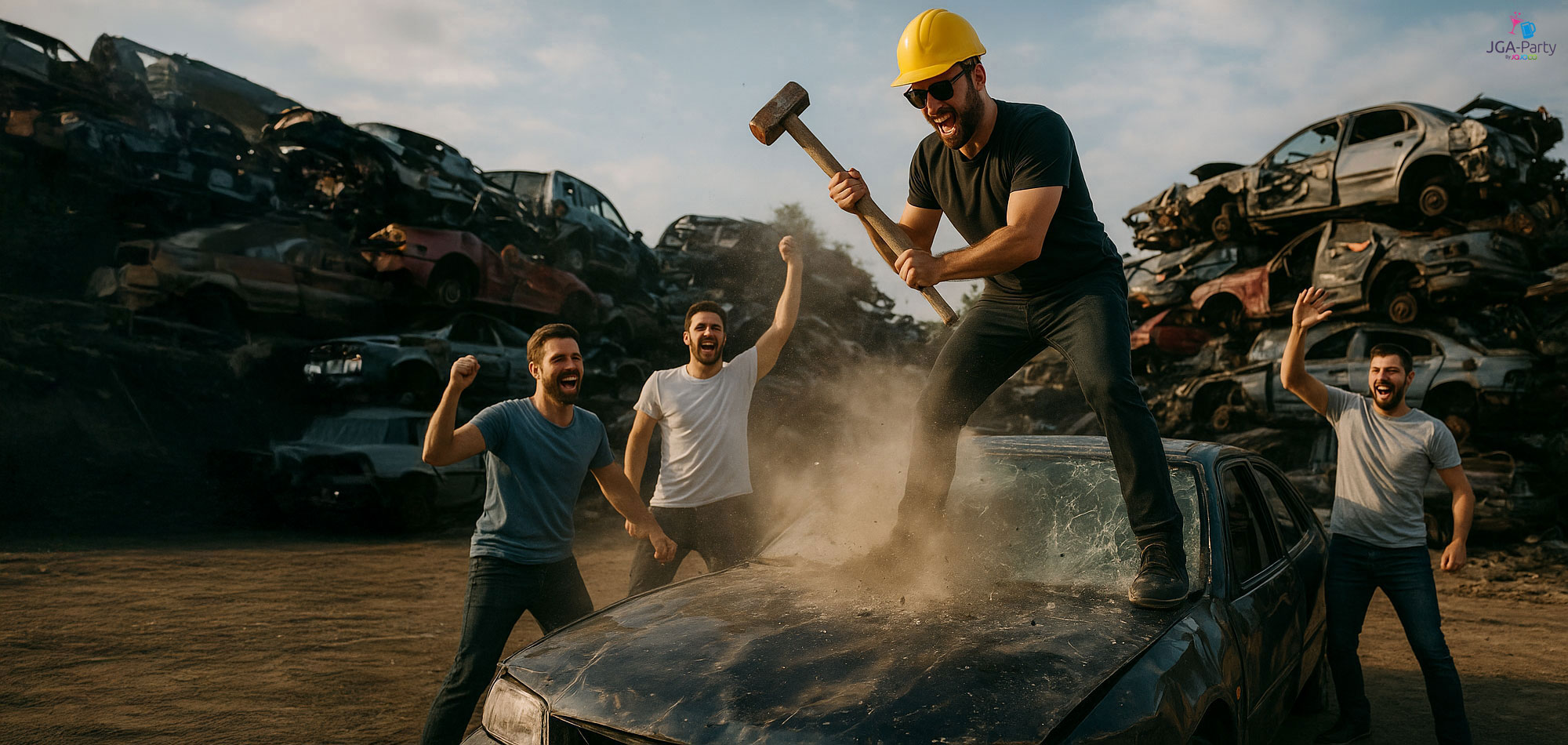 Auto zertrümmern in Berlin / Car smash in Berlin