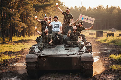 Panzer fahren nahe Berlin