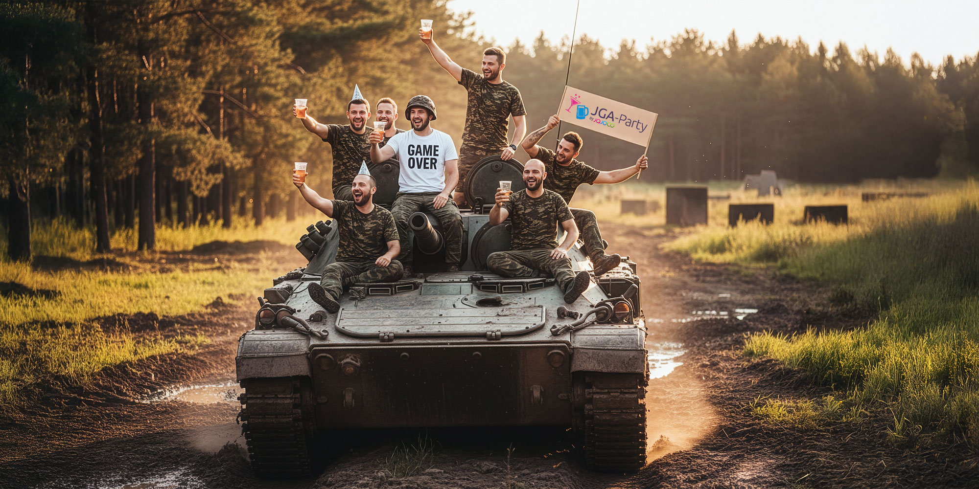 Beispielbild: Panzer fahren nahe Berlin / Example image: Tank driving near Berlin